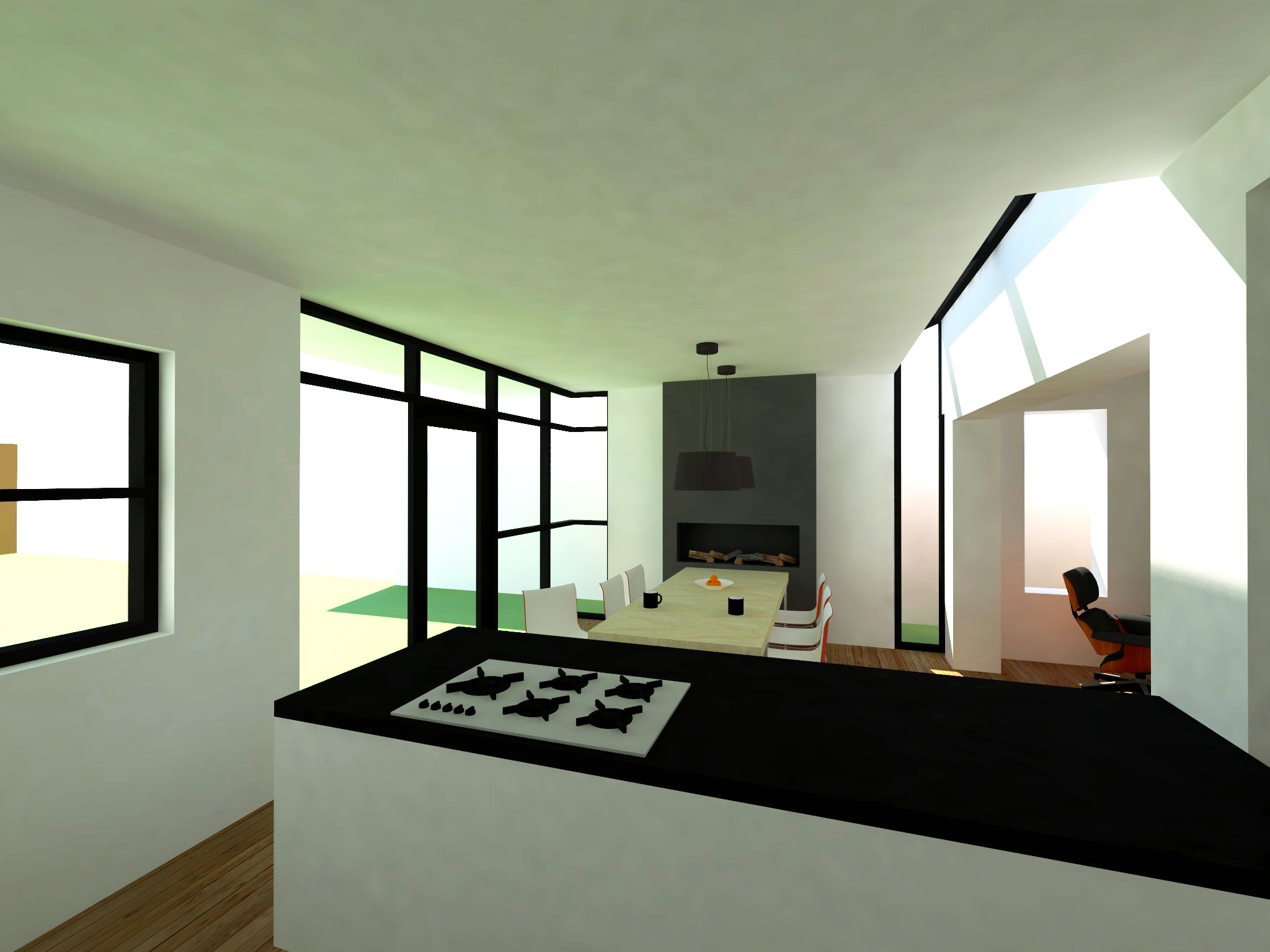 Atelier007-3D-monument-verbouwing-uitbreiding-concept-interieur-stucwerk-licht-zicht-keuken-eetkeuken-eetkamer